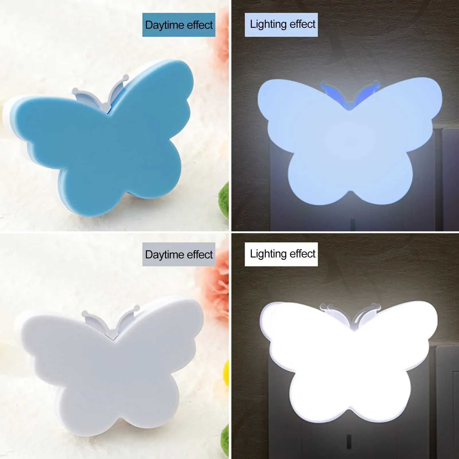 Butterfly Night Light Plug Into Wall Auto Dusk to Dawn Smart Sensor Night Light for Living Room Bedroom Bathroom Kids 220V EU - Dreamy-Designs Store Online