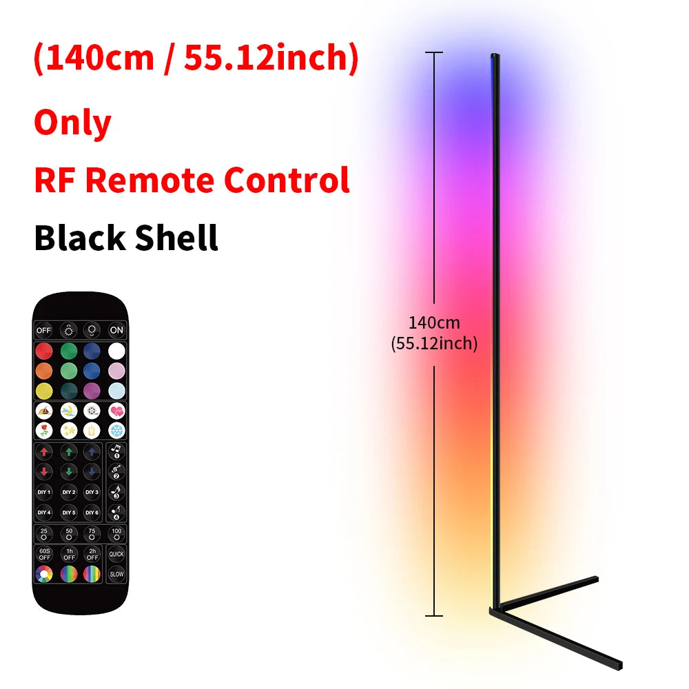 Living Room Dimmable RGB Corner Floor Lamp 140cm Stand Smart APP LED Mood Light for Bedroom Nordic Home Decor Interior lighting - Dreamy-Designs Store Online