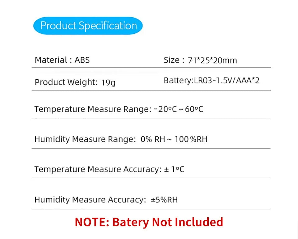 Tuya WiFi Smart Temperature Humidity Sensor Indoor Hygrometer Controller Monitoring Work with Smart Speaker Alexa Google Home