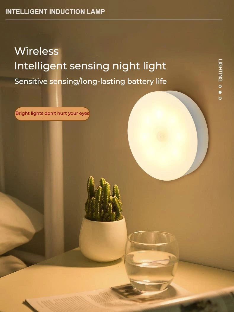 LED Smart Human Body Sensor Night Lamp Emergency Automatic Lighting USB Charging Wireless Magentic Suction Use Night Light - Dreamy-Designs Store Online