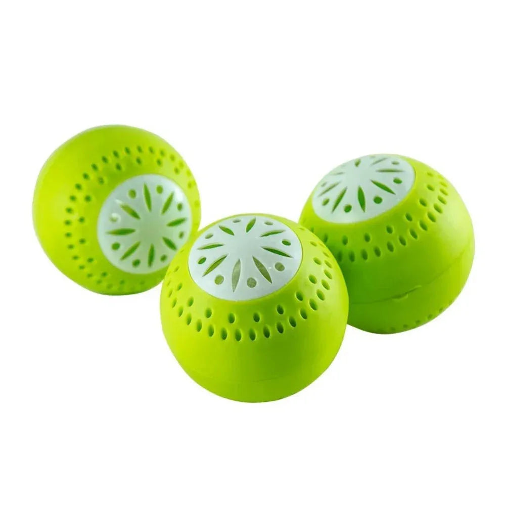 3 Pcs/Set Refrigerator Deodorant Balls (Active Carbon) / Fridge Odor Removal / Kitchen Tool / Household Cleaning Product (Green, 4cm Diameter) - Dreamy-Designs Store Online