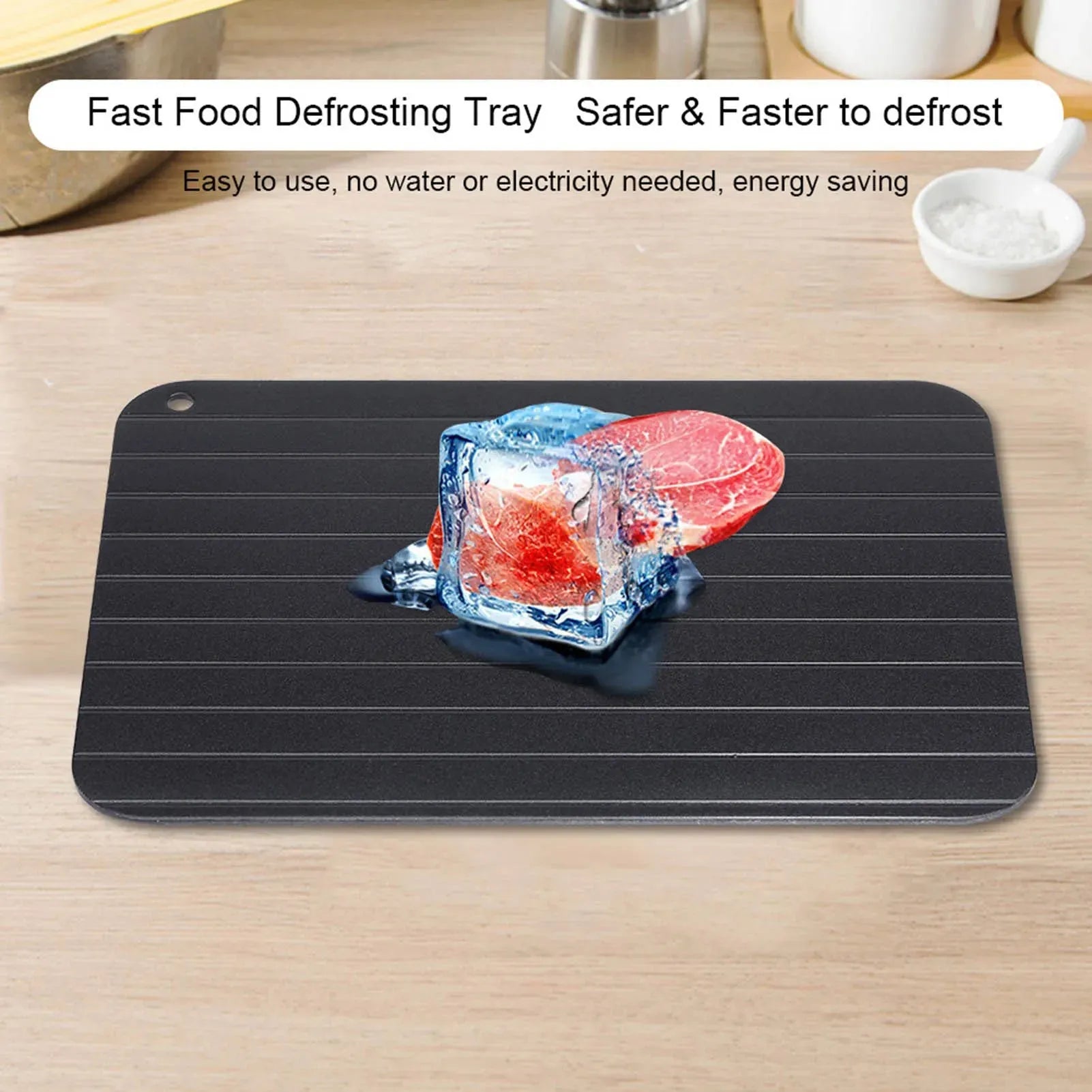 Metal Aluminum Fast Safe Food Meat Defrosting Thawing Tray Plate Home Kitchen Gadget - Dreamy-Designs Store Online