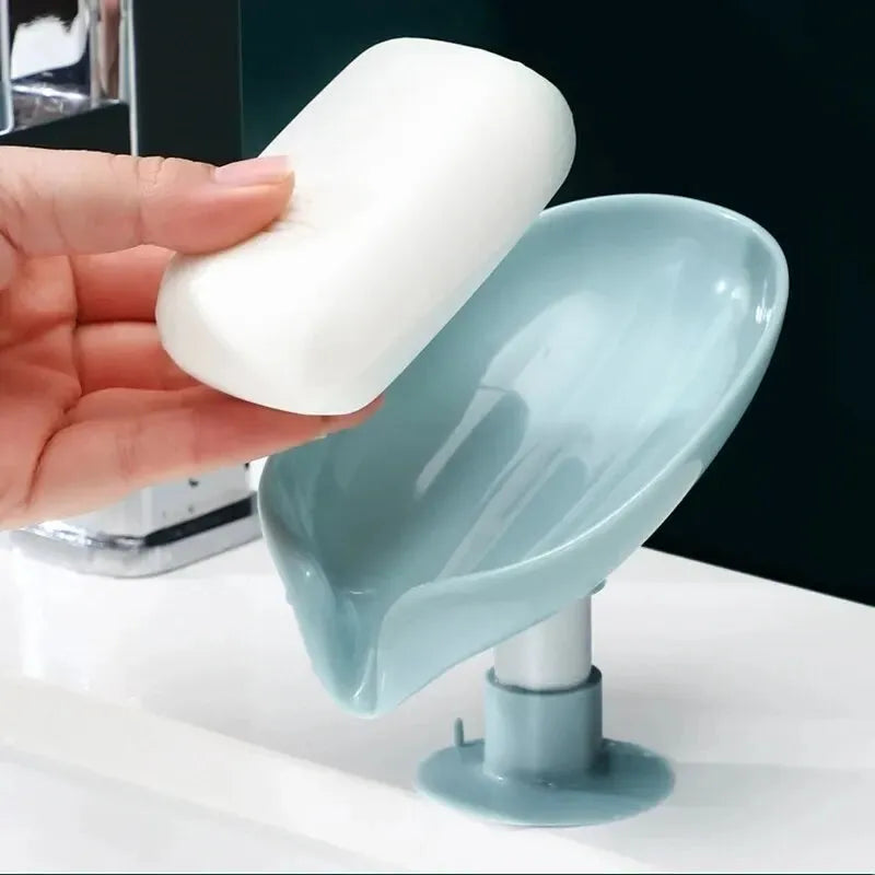 Leaf-Shaped Soap Holder (2pcs) "Suction Cup Design" / Drain Tray / Drying Rack (For Shower, Kitchen, Bathroom) "Sponge Container" / Home Accessories - Dreamy-Designs Store Online