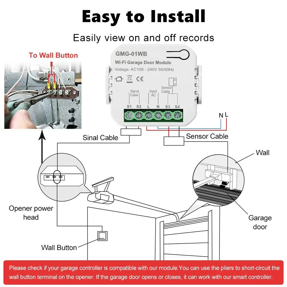 Tuya WiFi Zigbee Smart Garage Door Controller Opener Universal Garage Door Control Switch Voice Control for Alexa Google home