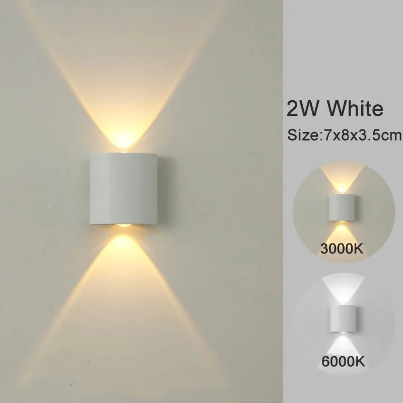 LED Wall Sconces Modern Indoor Outdoor Lamp, White Up Down Wall Mount Lights for Living Room Hallway Bedroom Decor - Dreamy-Designs Store Online