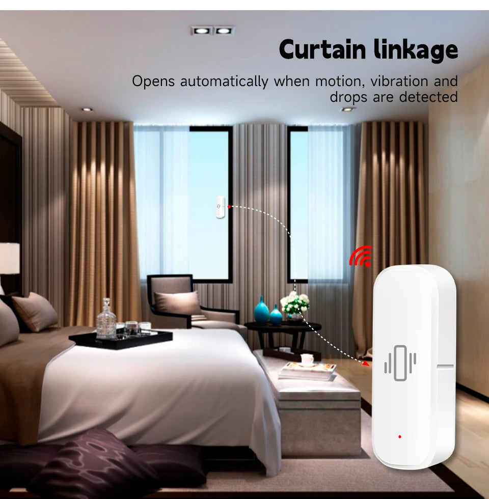 Tuya Smart Life Vibration Sensor ZigBee WiFi Tuya Sensor Monitor App Control Security Protection Zigbee Sensor Motion ShockAlarm