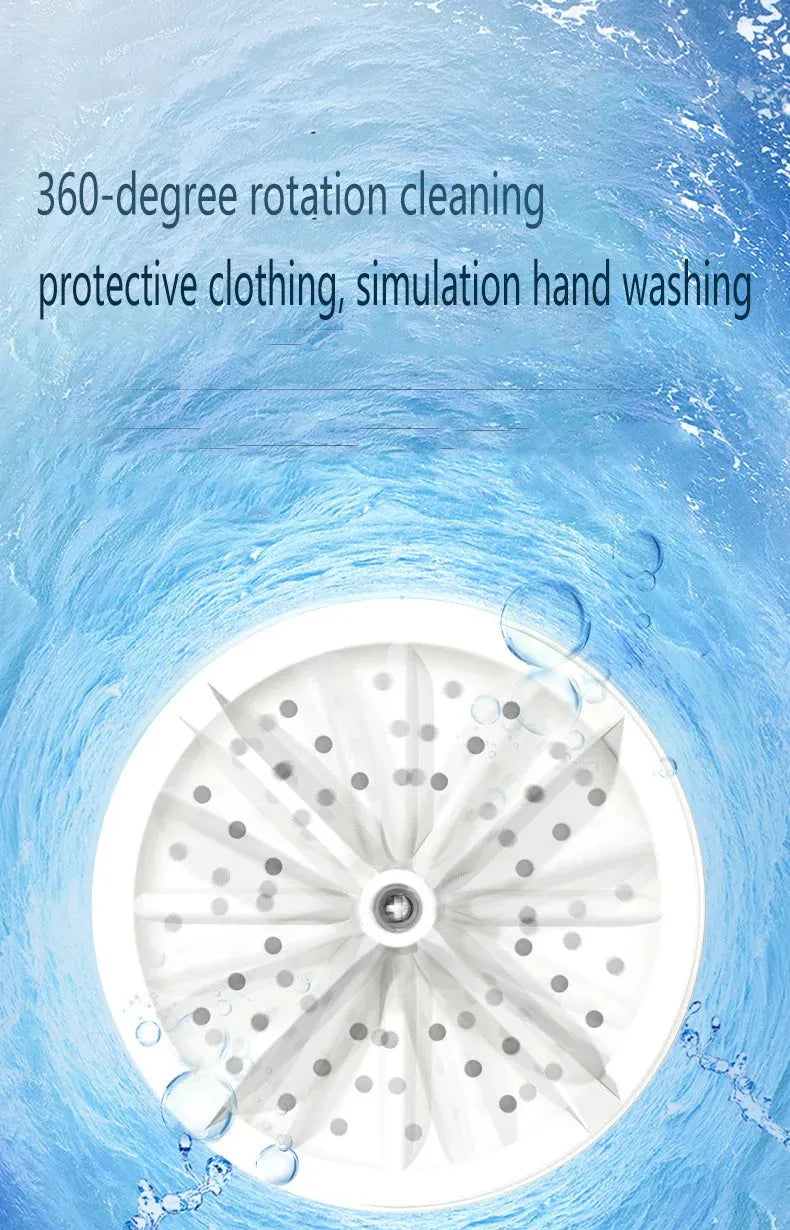 Portable Mini Turbo Washer USB Powered (30W) / Ultrasonic Cleaning Machine / For Underwear, Socks, Jewelry / Compact Travel Size (9.5cm) / Home & Travel Use - Dreamy-Designs Store Online