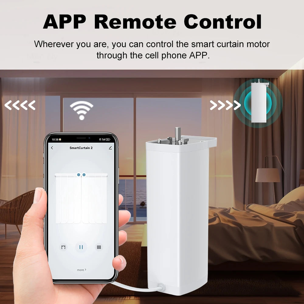 Tuya 155MM 4rd Smart Zigbee/WiFi Electric Shutter Curtain Motor Silent Motor with Remote APPVoice Control With Alexa Google Home