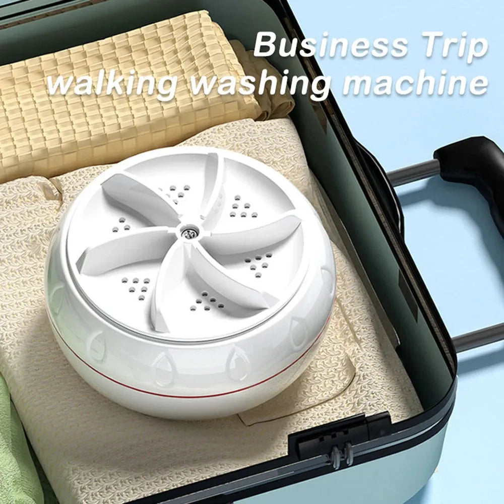 60W Portable Turbo Washing Machine (High Power Mini Ultrasonic Washer) for Baby Clothes, Underwear, Socks / Business Trip, Travel / USB-Powered - Dreamy-Designs Store Online