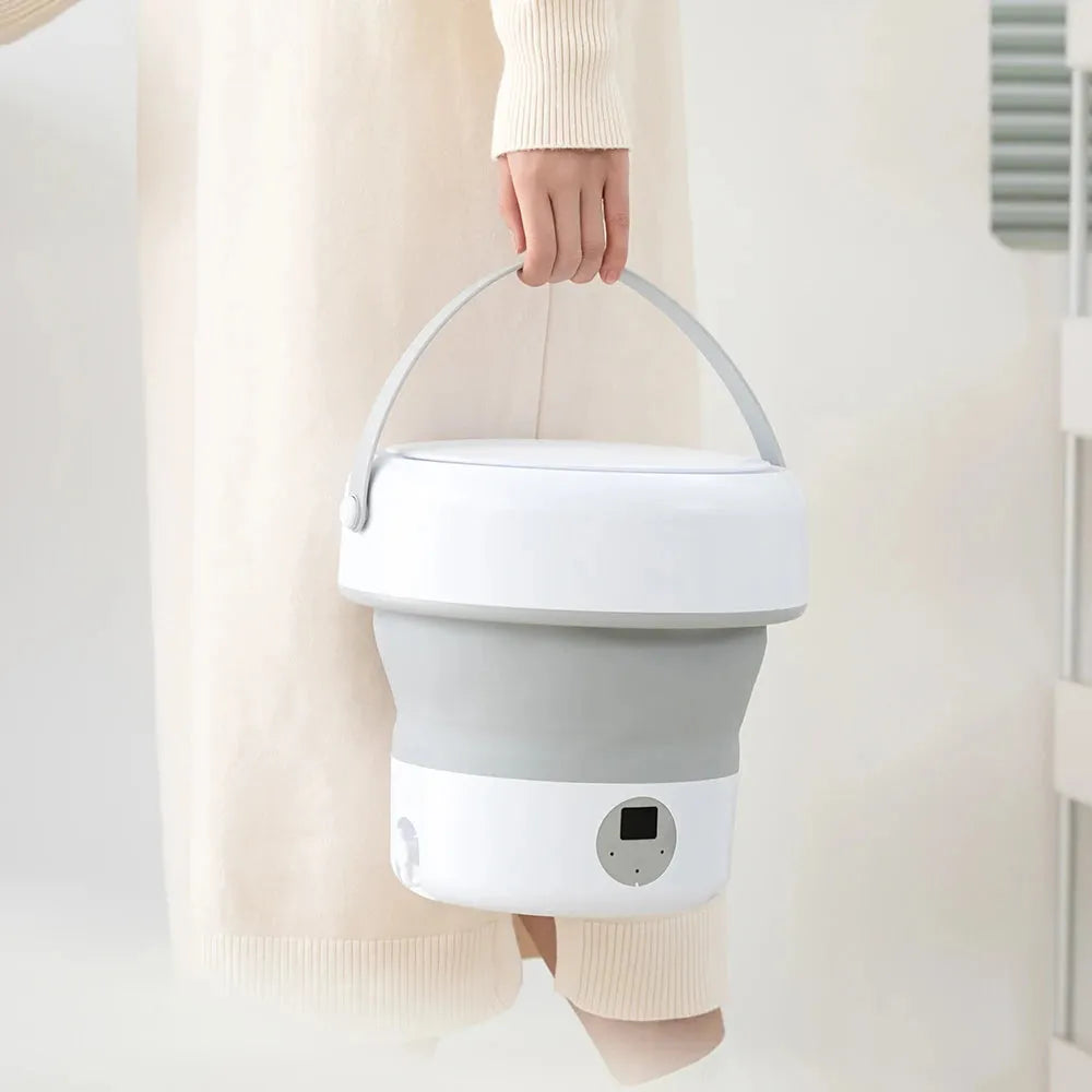 Folding Portable Washing Machine (6L/11L) With Spin Dryer "For Clothes, Travel, Home" (Ultrasonic Underwear/Socks Mini Washer) "110V/220V" - Dreamy-Designs Store Online