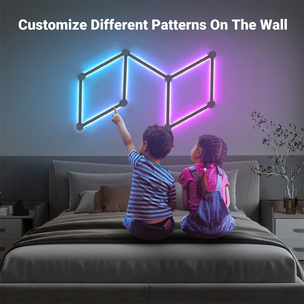 Splicing Light DIY Atmosphere Light RGB Smart Wall Light Voice Control Lamp for Esports Room Bedroom Bar Decoration Night Light - Dreamy-Designs Store Online