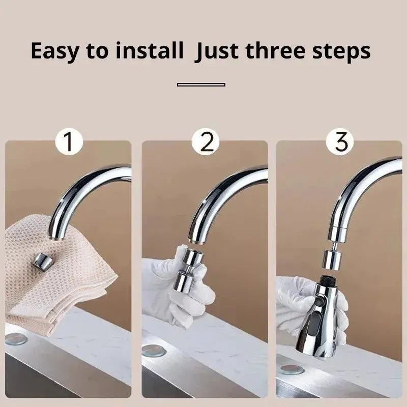 1pc Faucet Extender (Three Modes) "Splash Prevention" "Water Saver" "Extended Shower Spray Filter" / Kitchen & Bathroom Accessory / Easy Install / Durable Copper Alloy - Dreamy-Designs Store Online