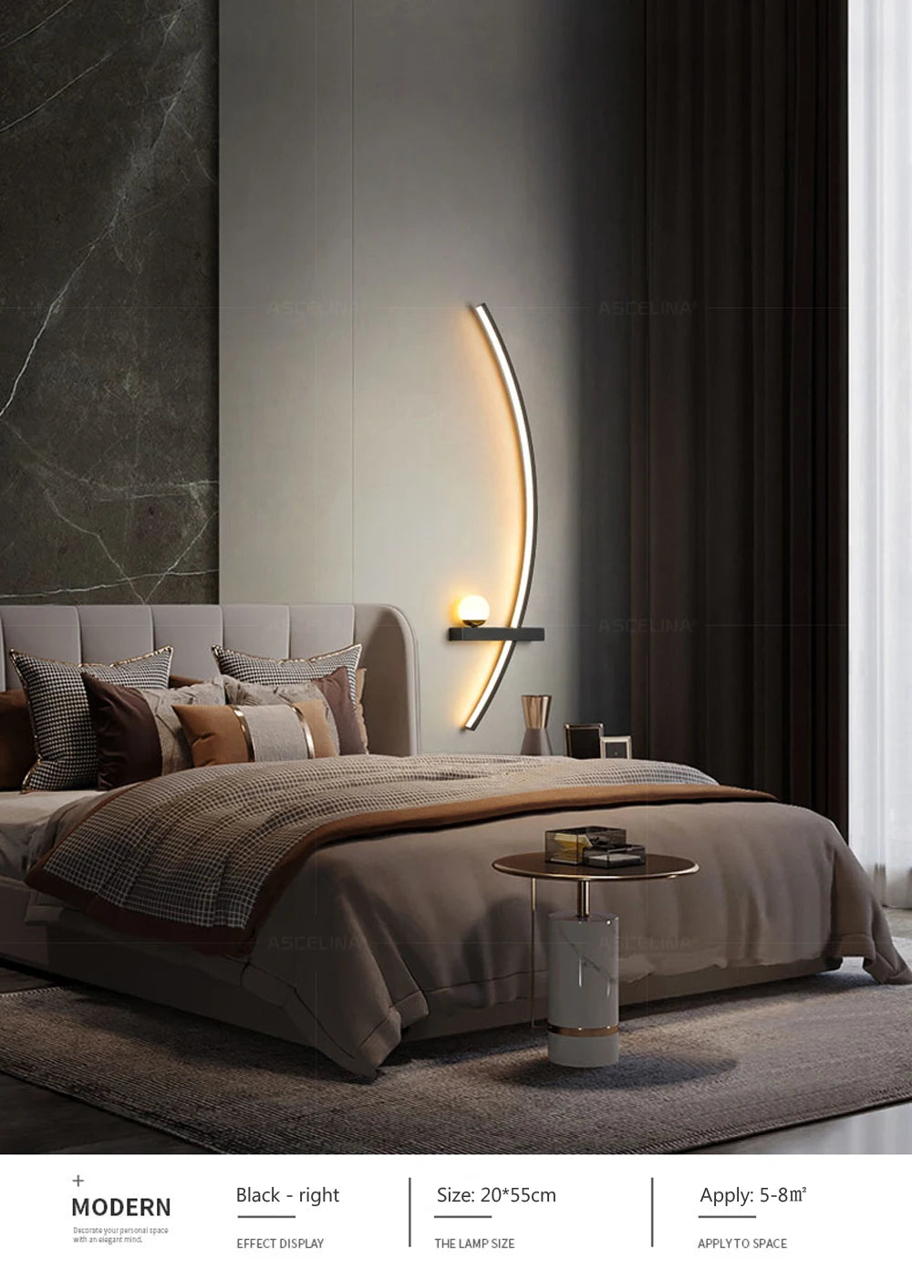 LED Wall Lamp 55/105CM Smart Remote Control Left Right Lighting Wall Sconces Bedroom Bedside Living Room Home Led Lights Lustre - Dreamy-Designs Store Online