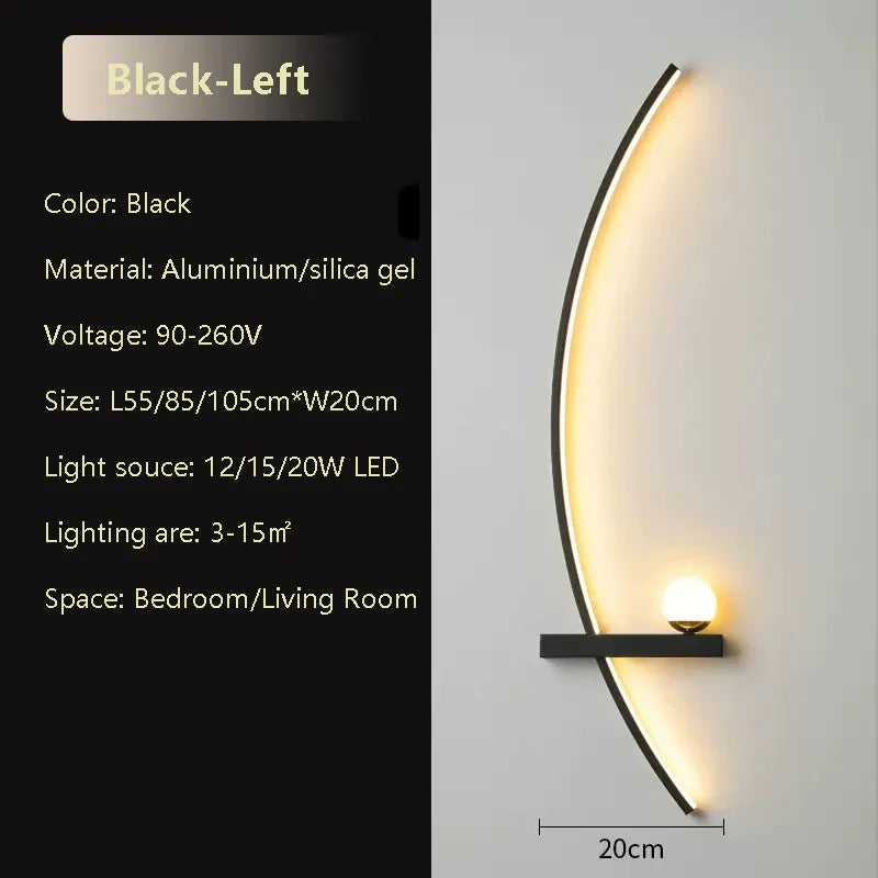 LED Wall Lamp 55/105CM Smart Remote Control Left Right Lighting Wall Sconces Bedroom Bedside Living Room Home Led Lights Lustre - Dreamy-Designs Store Online