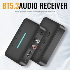 USB Bluetooth 5.3 Audio Receiver Adapter Wireless Stereo Music 3.5mm AUX R/L RCA Support U-Disk Playback For Desktop Speaker Amp - Dreamy-Designs Store Online