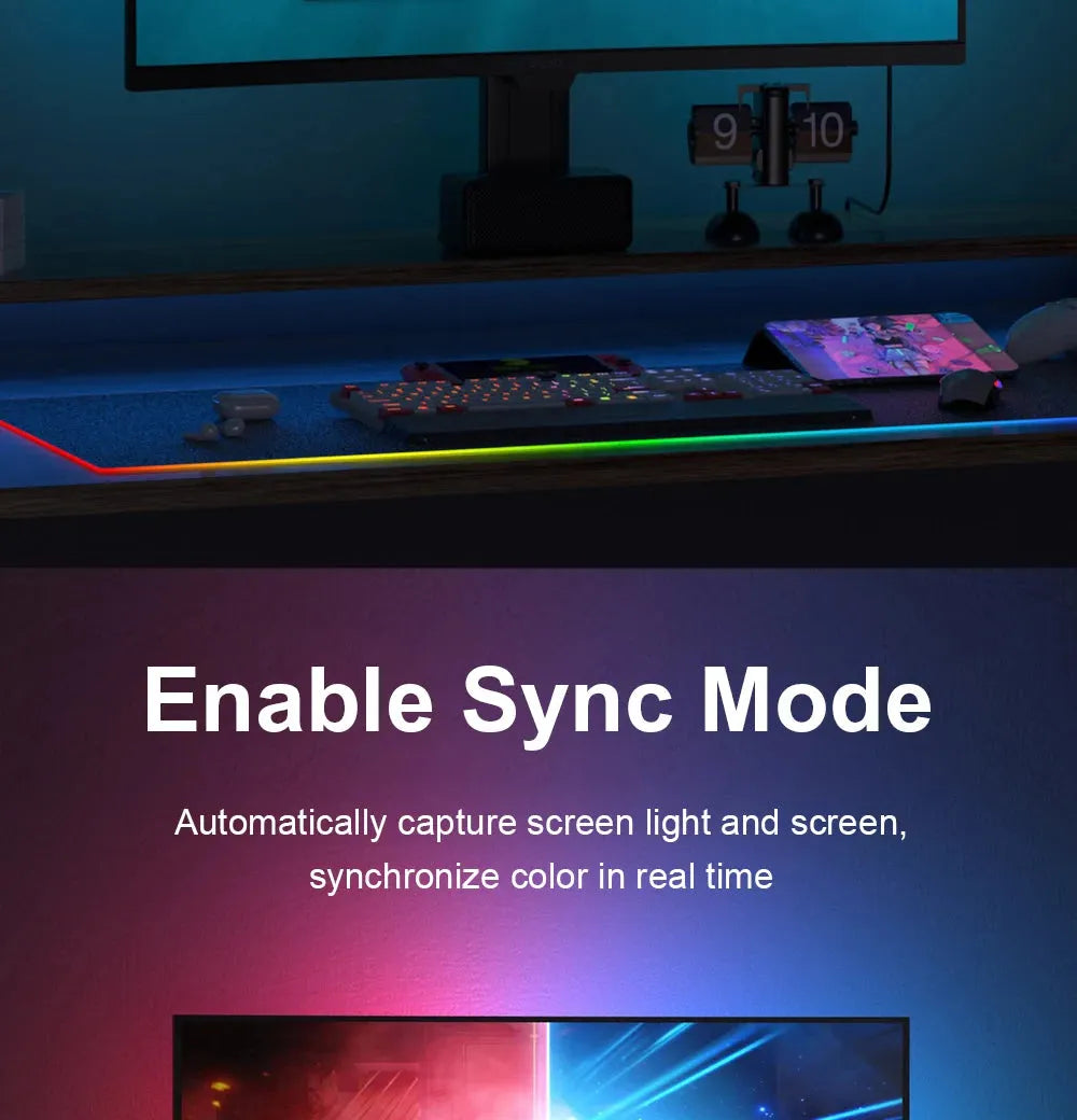 Smart Ambient TV Lighting (LED Strip, PC Display Sync, DIY Party Atmosphere Light) - Dreamy-Designs Store Online