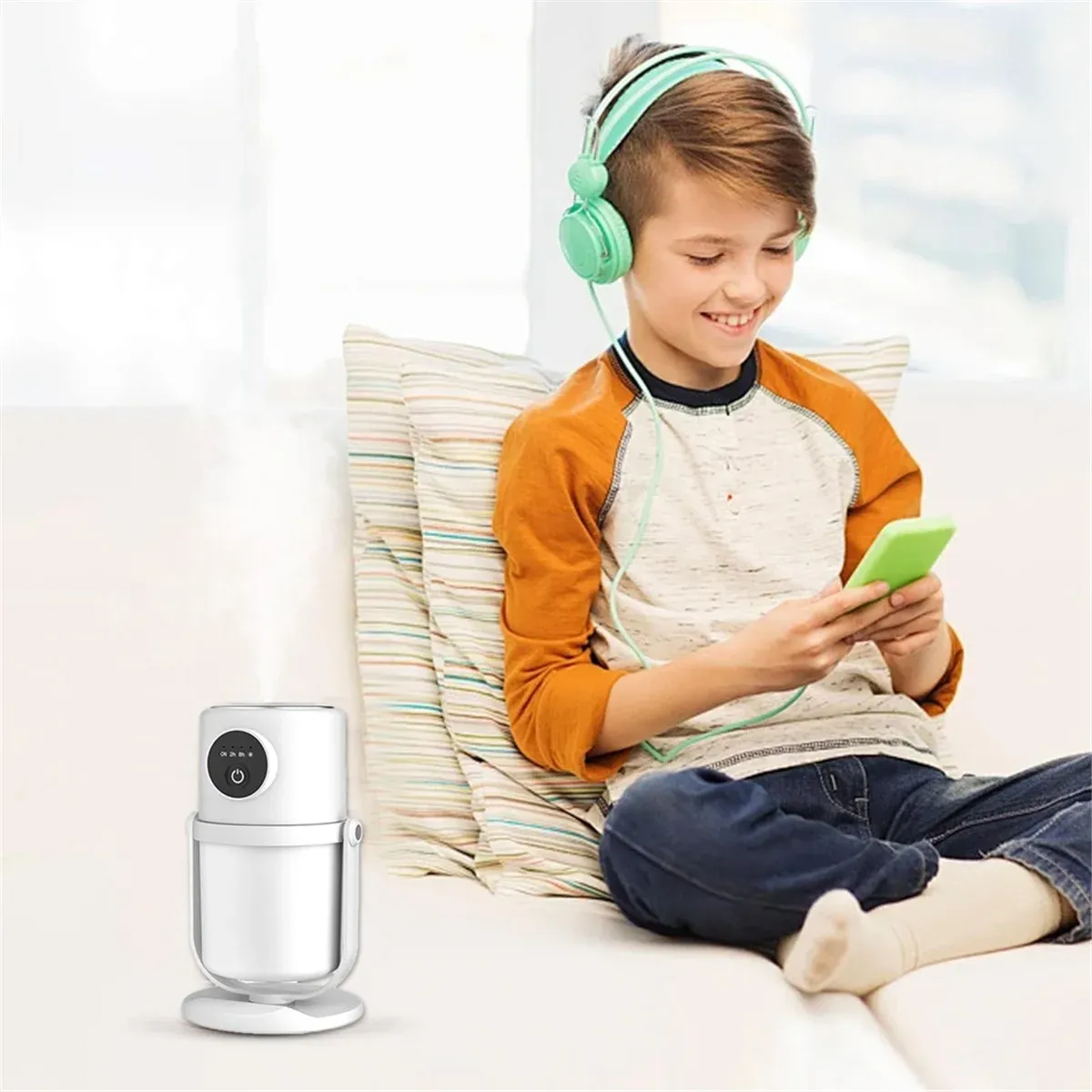 A96Q Smart Home Large Capacity Atomizer USB Silent Night Light Small Air Purifying Humidifier (Creamy-White) / Ultra-Quiet / Easy-Fill / Relaxing Atmosphere / Perfect Gift - Dreamy-Designs Store Online