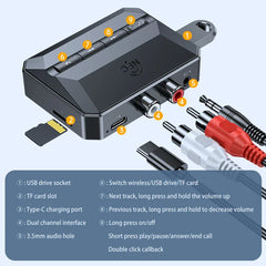 NFC Bluetooth 5.3 Audio Receiver 3.5mm AUX RCA USB TF HIFI Stereo Music Wireless Adapter With Mic For Car Kit Speaker Amplifier - Dreamy-Designs Store Online