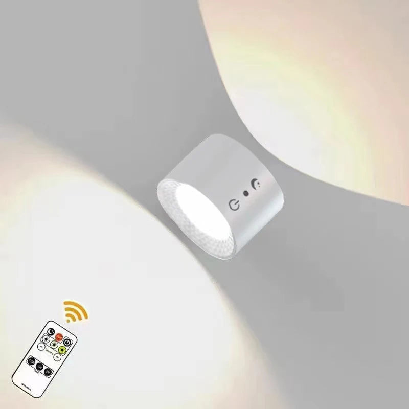 Led Double Head Wall Lamp Touch Control Remote 360 Rotatable USB Recharge Wireless Portable Night Light For Bedroom Reading Lamp - Dreamy-Designs Store Online