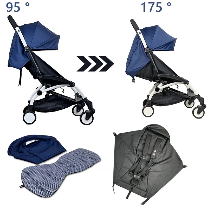 3pcs/set 175 Stroller Accessories Canopy Cover Seat Cushion For Babyyoya Sunshade Cover Seat Mattress With Zipper Pocket - Dreamy-Designs Store Online