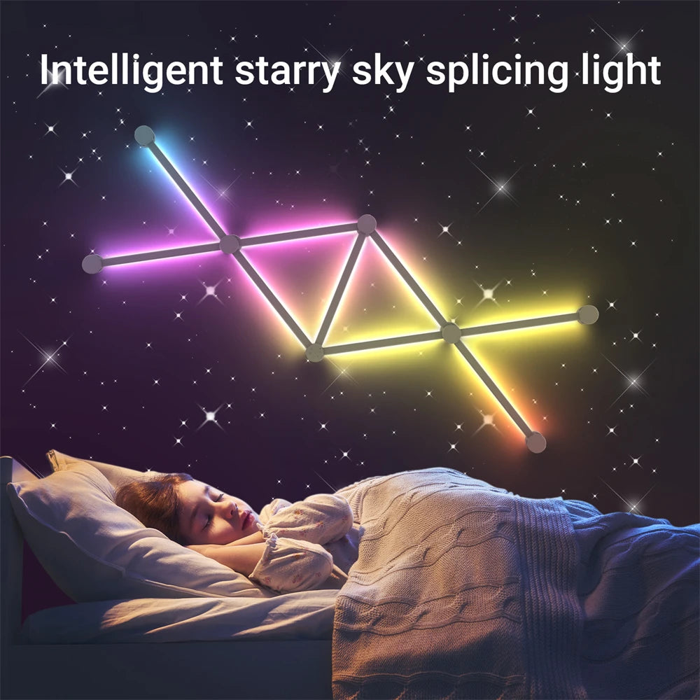 Splicing Light DIY Atmosphere Light RGB Smart Wall Light Voice Control Lamp for Esports Room Bedroom Bar Decoration Night Light - Dreamy-Designs Store Online