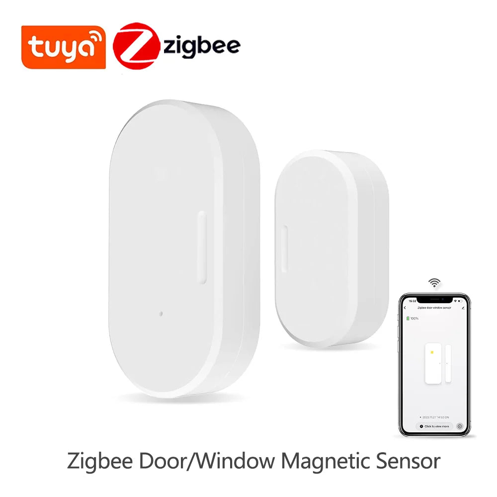 Tuya Zigbee Door Magnetic Sensor Door Window Open Closed Detector Alarm Sensor Smart Life App Works With Alexa Google Home