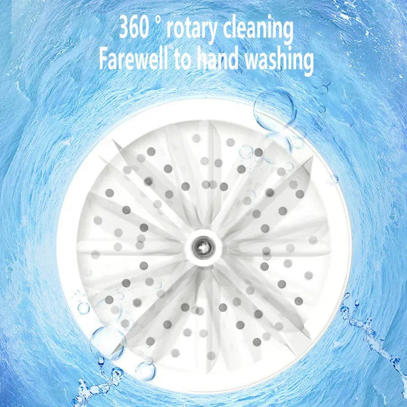 Portable Mini Turbo Washer USB Powered (30W) / Ultrasonic Cleaning Machine / For Underwear, Socks, Jewelry / Compact Travel Size (9.5cm) / Home & Travel Use - Dreamy-Designs Store Online