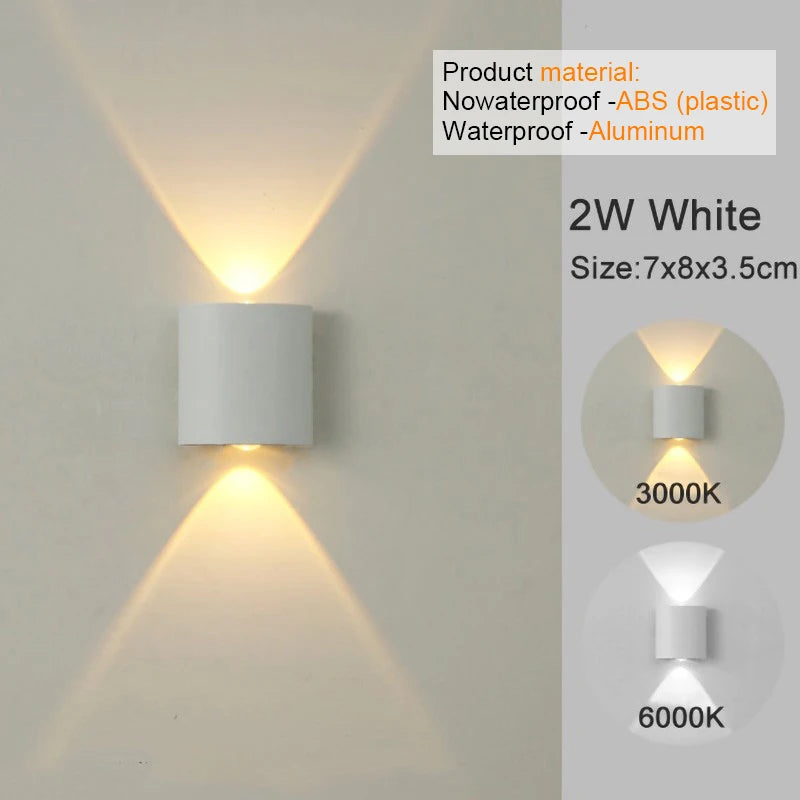 LED Wall Sconces Modern Indoor Outdoor Lamp, White Up Down Wall Mount Lights for Living Room Hallway Bedroom Decor - Dreamy-Designs Store Online