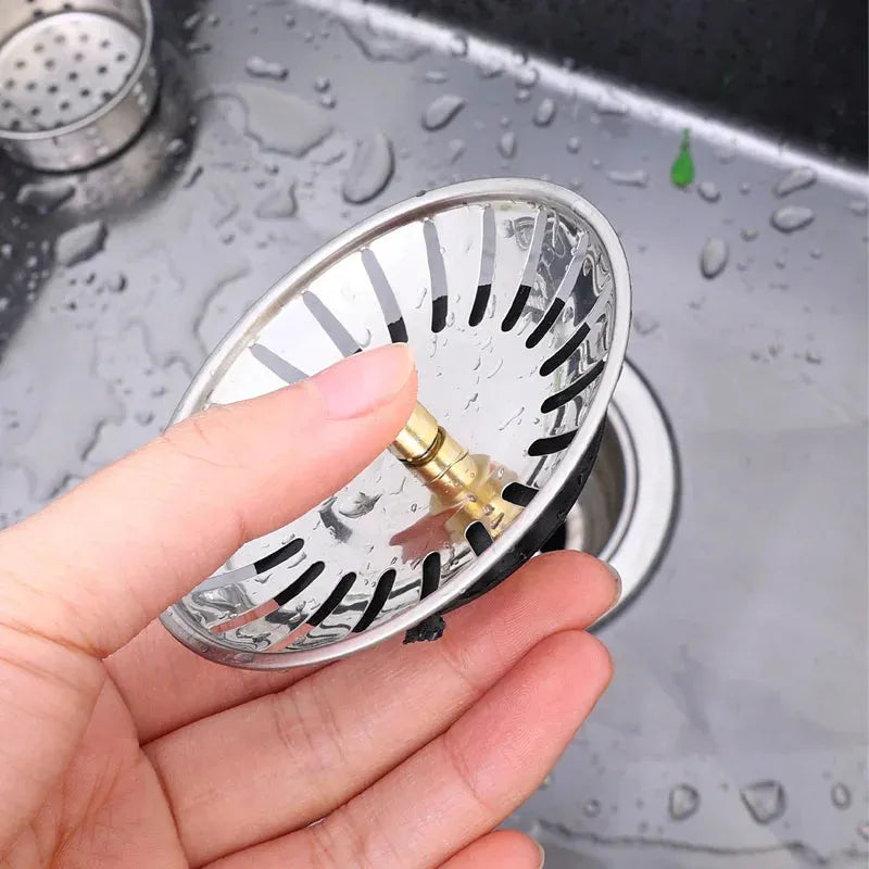 Stainless Steel Sink Strainer/Drain Catcher (7.8cm) - Hair & Debris Filter for Kitchen, Bathroom, Bathtub (Silver/Gold) - Easy Clean, Universal Fit - Dreamy-Designs Store Online