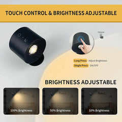 Led Double Head Wall Lamp Touch Control Remote 360 Rotatable USB Recharge Wireless Portable Night Light For Bedroom Reading Lamp - Dreamy-Designs Store Online