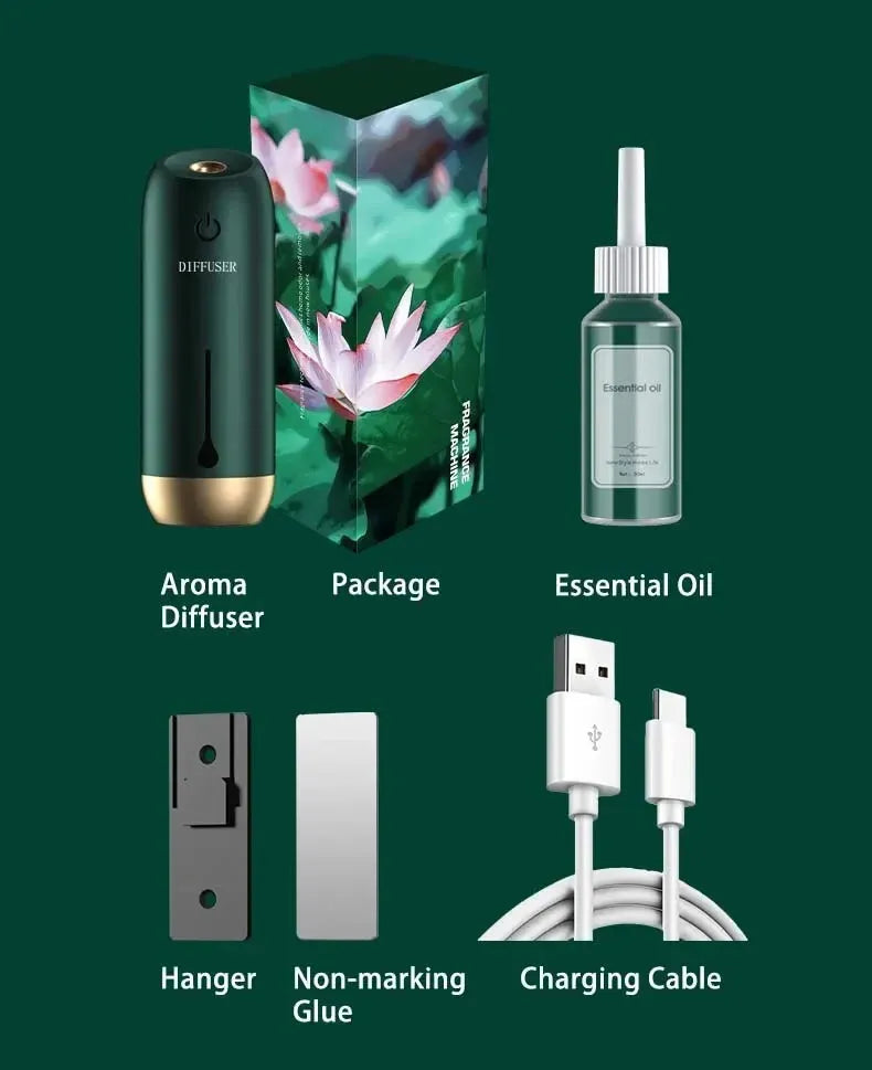 Portable Air Purifiers for Home Fragrance Oil Smart Aroma Diffuser Car Air Freshener 3 Modes Wall-Mounted Perfume Mist Maker - Dreamy-Designs Store Online