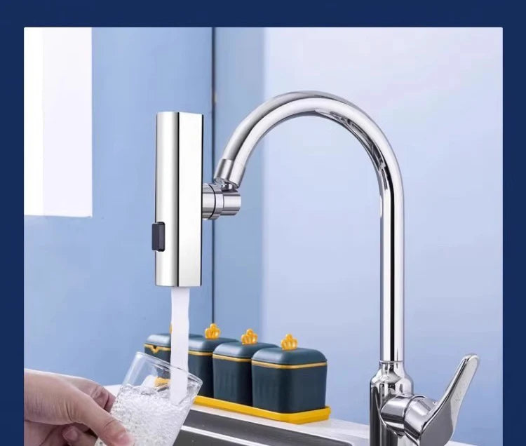 New Kitchen Waterfall Three-mode Universal Swivel Extension Faucet Splash-proof Nozzle Sink Multi-function