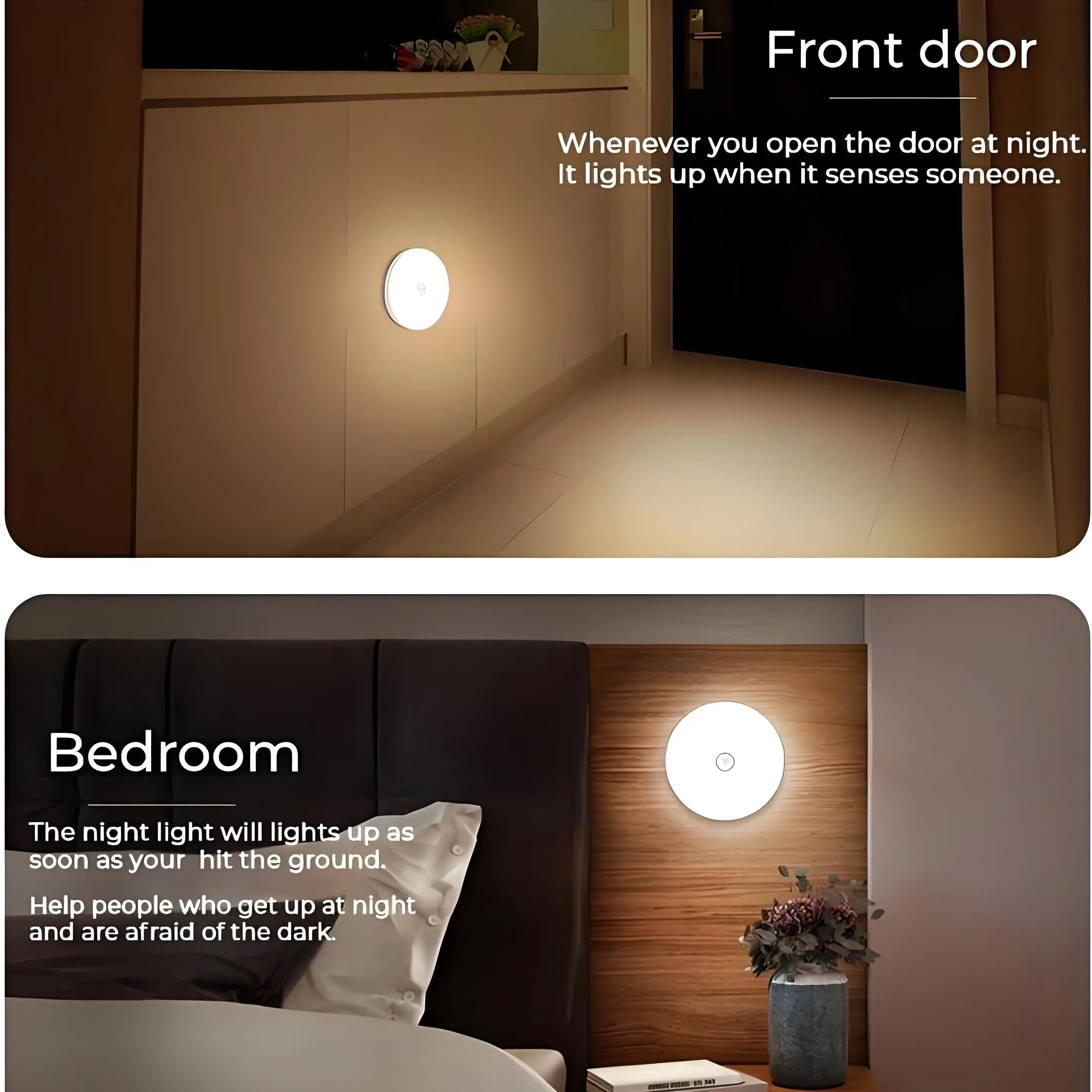 LED Smart Human Body Sensor Night Lamp Emergency Automatic Lighting USB Charging Wireless Magentic Suction Use Night Light - Dreamy-Designs Store Online