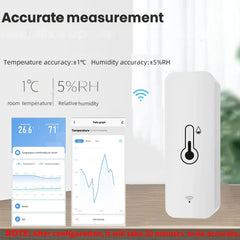 Tuya WiFi Smart Temperature Humidity Sensor Indoor Hygrometer Controller Monitoring Work with Smart Speaker Alexa Google Home