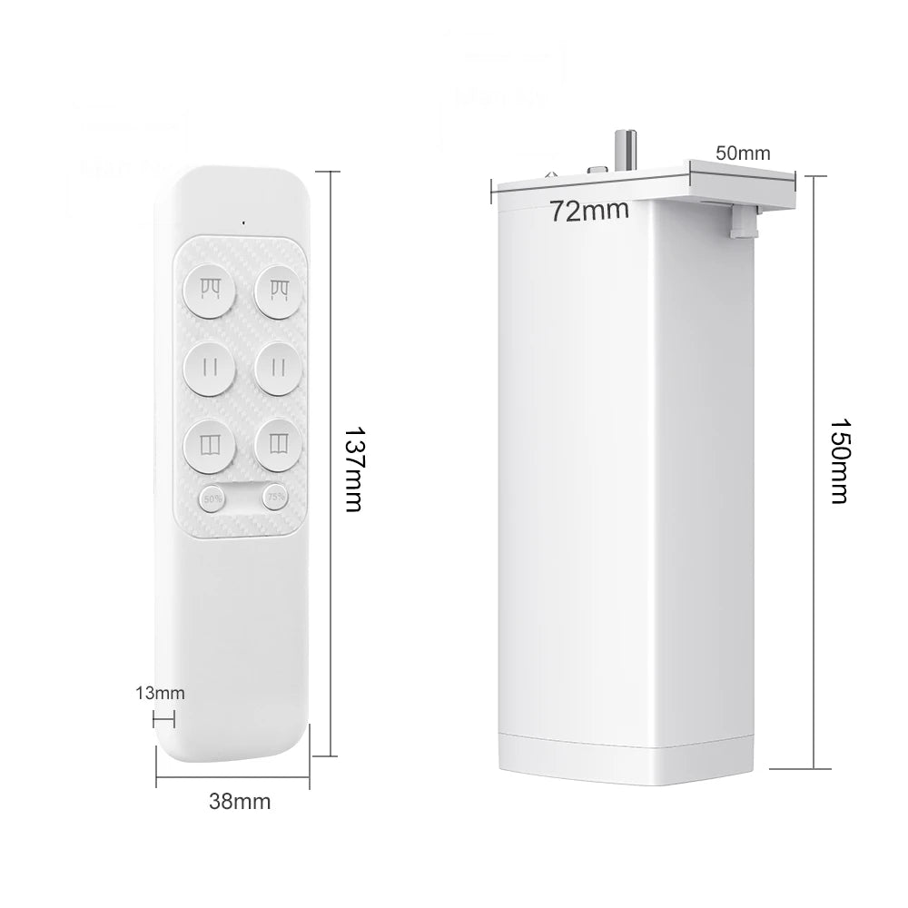 Tuya 155MM 4rd Smart Zigbee/WiFi Electric Shutter Curtain Motor Silent Motor with Remote APPVoice Control With Alexa Google Home