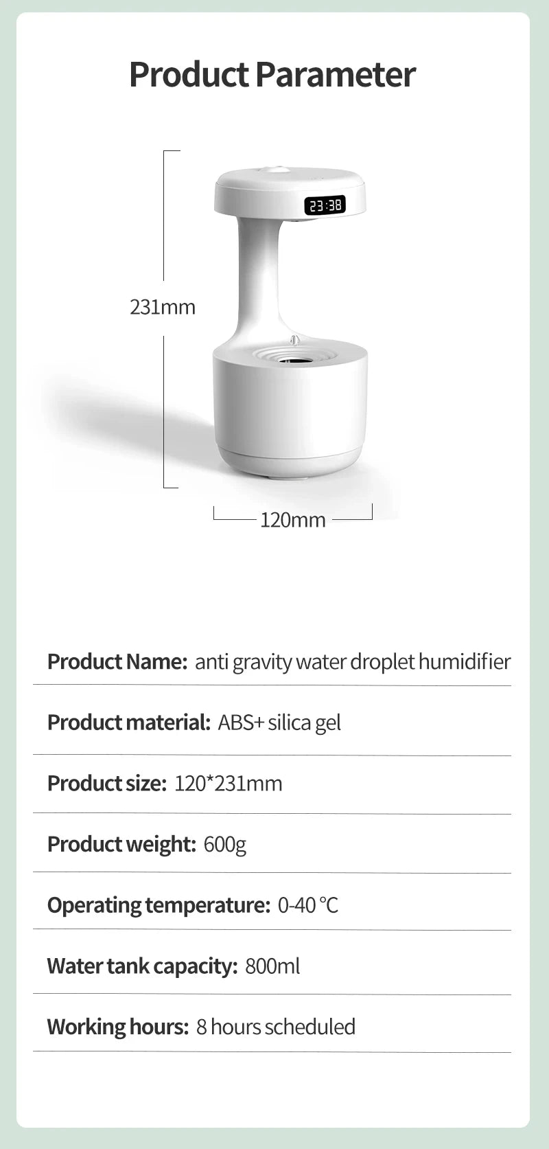 Xiaomi MIJIA Anti-Gravity Humidifier (Portable Aroma Diffuser) // Silent Operation // 8-Hour Runtime // Night Light // Intelligent Display // Smart Dry Burn Protection - Dreamy-Designs Store Online