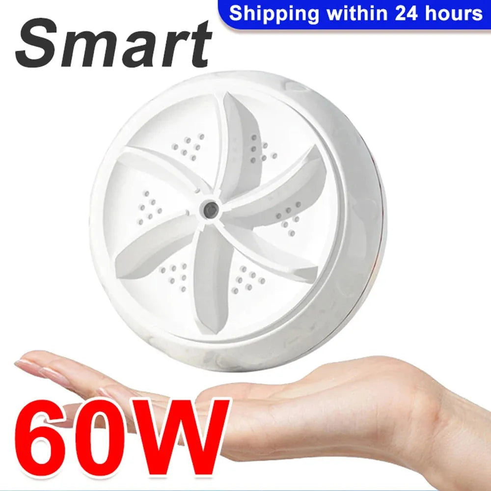 60W Portable Turbo Washing Machine (High Power Mini Ultrasonic Washer) for Baby Clothes, Underwear, Socks / Business Trip, Travel / USB-Powered - Dreamy-Designs Store Online