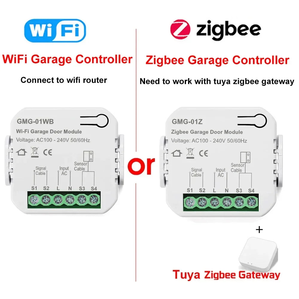 Tuya WiFi Zigbee Smart Garage Door Controller Opener Universal Garage Door Control Switch Voice Control for Alexa Google home