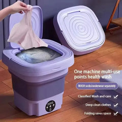 8L Small Folding Washing Machine - Portable Laundry Bucket (Mini Cleaning Machine) For Student Dormitory, Underwear, Socks (CE Certified) - Dreamy-Designs Store Online