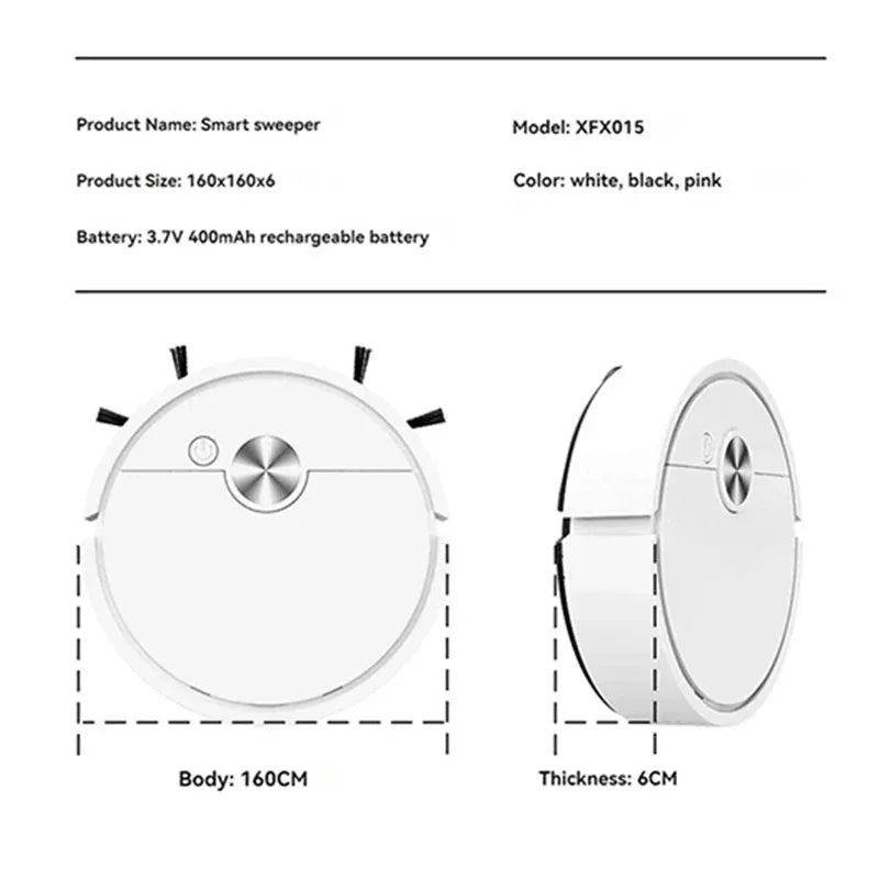 Smart 3-in-1 Robot Vacuum Cleaner (4000 Pa Suction) / Easy-to-Use / Ideal for Hard Floors, Carpets & Pet Hair / 40-Minute Battery Life - Dreamy-Designs Store Online