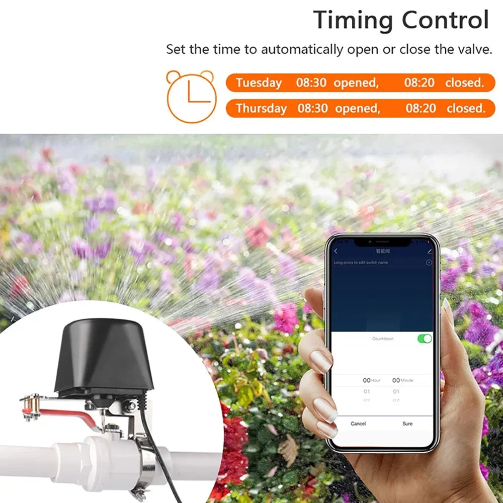 Tuya WiFi/Zigbee Water Valve Gas Shutoff Controller Support Alexa Google Assistant Smart Wireless Remote Control Smart Life App