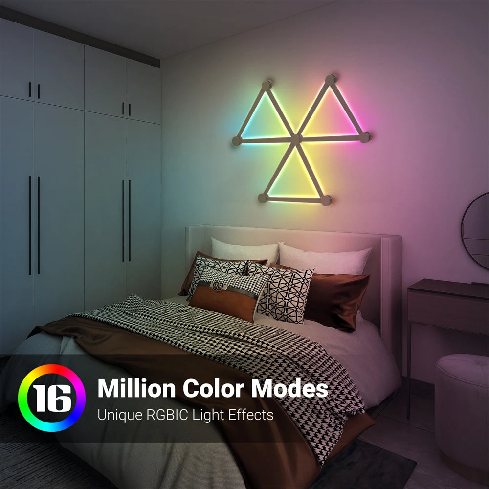 Splicing Light DIY Atmosphere Light RGB Smart Wall Light Voice Control Lamp for Esports Room Bedroom Bar Decoration Night Light - Dreamy-Designs Store Online