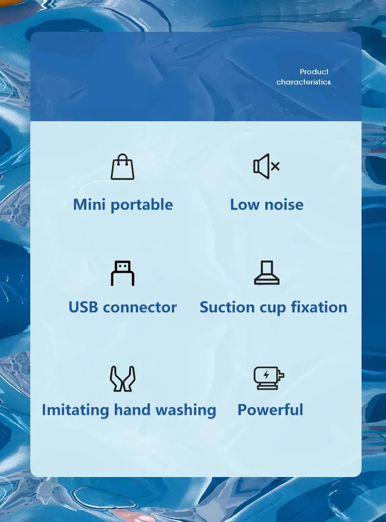 Portable Mini Turbo Washer USB Powered (30W) / Ultrasonic Cleaning Machine / For Underwear, Socks, Jewelry / Compact Travel Size (9.5cm) / Home & Travel Use - Dreamy-Designs Store Online