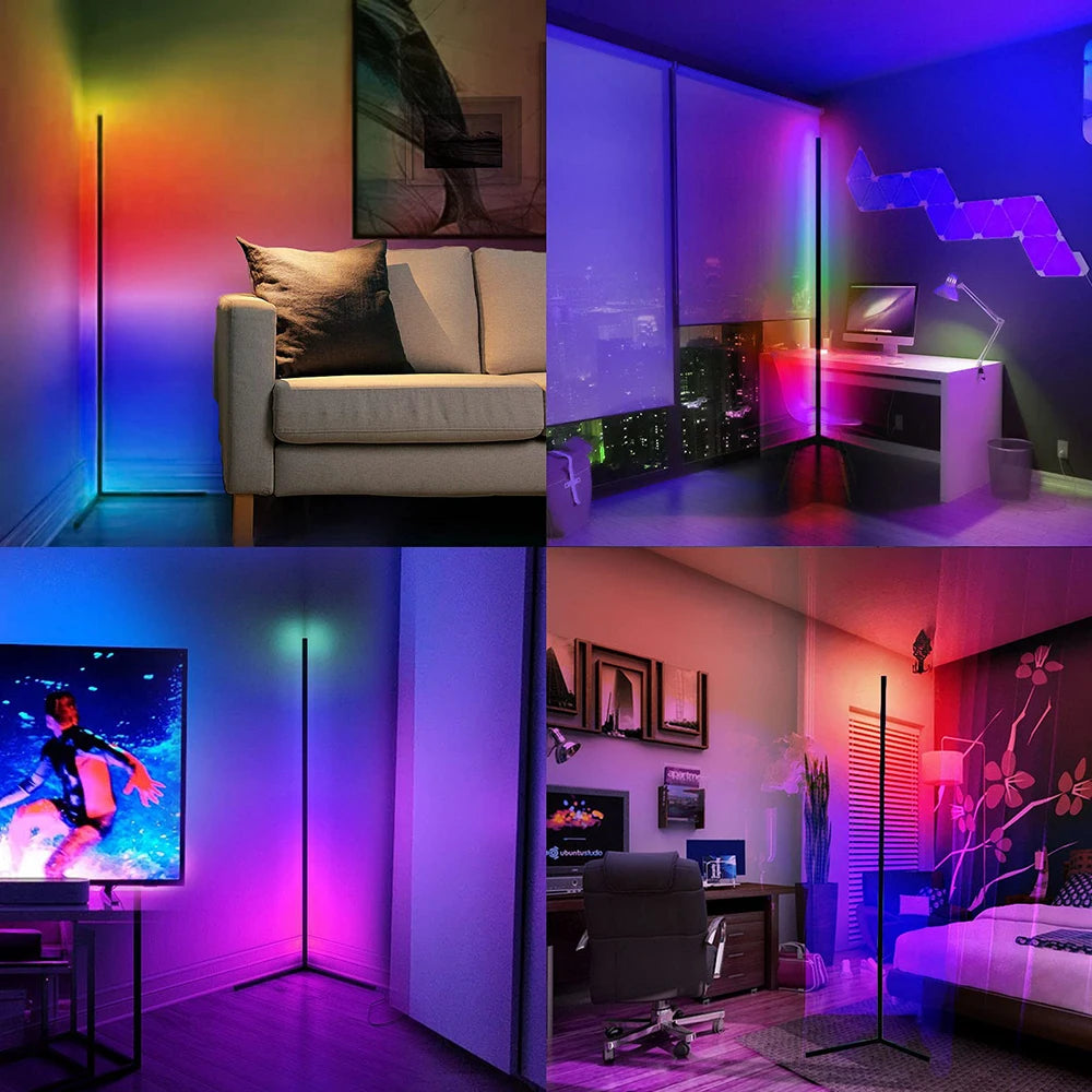 Living Room Dimmable RGB Corner Floor Lamp 140cm Stand Smart APP LED Mood Light for Bedroom Nordic Home Decor Interior lighting - Dreamy-Designs Store Online