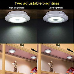 Smart Wireless Led Light Kitchen Under Furniture Dimmable Lamps Bedroom Wardrobe Lighting Round with Remote Control LED Lights - Dreamy-Designs Store Online