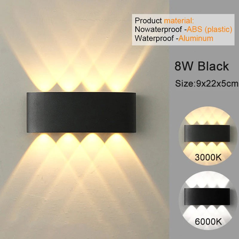 LED Wall Sconces Modern Indoor Outdoor Lamp, White Up Down Wall Mount Lights for Living Room Hallway Bedroom Decor - Dreamy-Designs Store Online