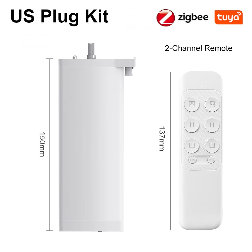 Tuya 155MM 4rd Smart Zigbee/WiFi Electric Shutter Curtain Motor Silent Motor with Remote APPVoice Control With Alexa Google Home