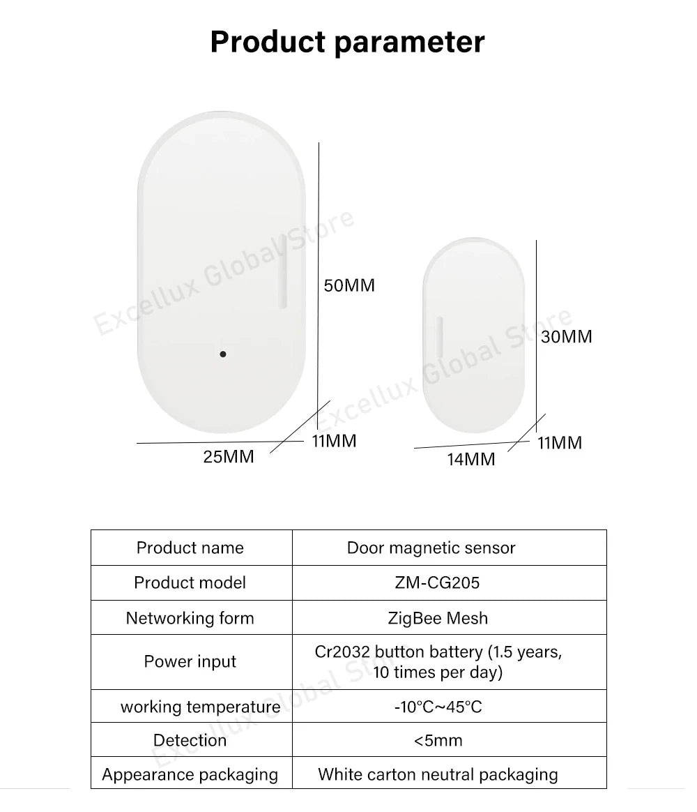 Tuya Zigbee Door Magnetic Sensor Door Window Open Closed Detector Alarm Sensor Smart Life App Works With Alexa Google Home