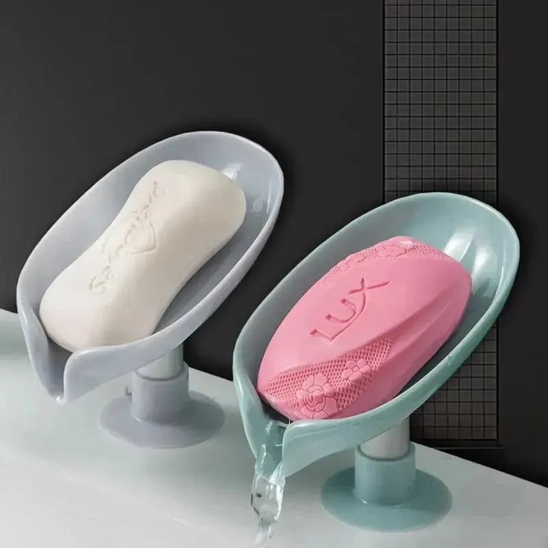 Leaf-Shaped Soap Holder (2pcs) "Suction Cup Design" / Drain Tray / Drying Rack (For Shower, Kitchen, Bathroom) "Sponge Container" / Home Accessories - Dreamy-Designs Store Online