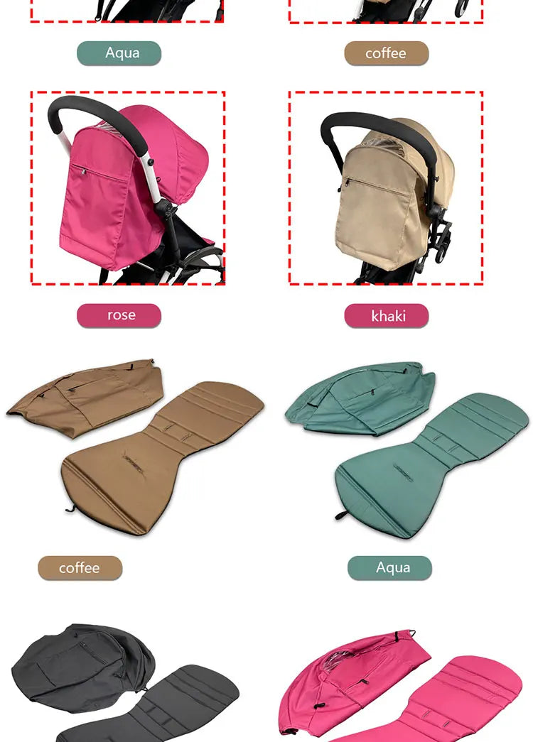 3pcs/set 175 Stroller Accessories Canopy Cover Seat Cushion For Babyyoya Sunshade Cover Seat Mattress With Zipper Pocket - Dreamy-Designs Store Online